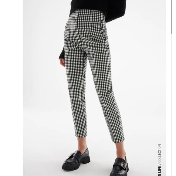 Zara | Pants u0026 Jumpsuits | Zara Checkered Plaid Black White High Waisted  Trousers Slacks Size Xs | Poshmark